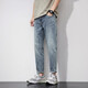 Danjun Summer Jeans delgados Pantalones recortados para hombres Color de alta gama Old Super Soft Cónico Harlan Pantalones pequeños 3291 29