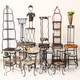 
Yusenyi Own Product Collection - American antique iron wood flower rack folding shelf flower pot storage shelf flower table green 42805-12804