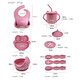 
Baby supplementary food silicone tableware set for children's silicone suction cup bowl baby spoon silicone meal plate owl meal plate beige-3 piece set for fork spoon