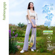 Traje de yoga de fansheng casual y de combate suelto y ligero que desplazan los delgados pantalones solares al aire libre pantalones rectos mujeres f15917 Islandia Gray S