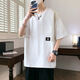 TTPMER SUMME Brand à tendance Couleur contrastée T-shirt à manches courtes T-shirt Men's Youth LoUt Style D693 [haute qualité] blanc M recommandé 90-105 Jin [Jin est égal à 0,5 kg]