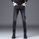 Jinba Herren-Kleidung (K-Boxing) Brand Herren Sommer Dünne Schwarze Jeans Männer schlanke Füße Koreanische Version High-End-Elastizität Casual High-End-Hosen 1048-Black 32