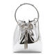 Jimmy Choo Metal Bucket Ladies Handbag Logo embellished tassel design Large capacity daily commuting bag White TU