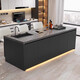 Feilunle light luxury slate central island dining table integrated with sink kitchen flush inverted table home high-end western kitchen central guide bar 1.6 meters + storage sink socket induction cooker light strip