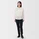 MUJI Women's Cotton Yarn Long Sleeve Shirt Women's Shirt Underwear New 25 Years Fall BC2O7A5A Off-white S (155/80A)