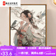 Manlang Chinese ancient style girl digital oil painting DIY new Chinese style hand-painted painting fill color acrylic passing time oil painting SJ16856 50*65cm photo frame (color optional) + brush pigment