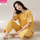 莫代尔睡衣女春夏季短袖长裤纯棉韩版学生夏天可外穿纯棉家居服套装 YZT9720 短长 M (80-100斤)