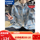 YOOOURTHING美式复古格子衬衫男长袖春秋冬加绒加厚宽松情侣百搭休闲衬衣外套 CJ9734-蓝格加绒 XL(建议125-145斤) 均码