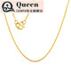 QIWN24K pure gold necklace 999 pure gold O-shaped necklace women's clavicle necklace pendant with chain fashion chain for personal use about 2.7 grams free labor fee