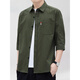 Kooshi Luxus reines Baumwoll-Kurzärmel-Hemd Herren Sommer 500-7-viertel-Ärmel Arbeit Top Casual halbärmelige Hemdjacke Herren Q6626 Khaki M [90-110jin [Jin gleich 0,5 kg]]]