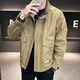 Jacket Men's 2025 Spring and Autumn New Style Loose Stand Collar Work Jacket Men's Trendy Versatile Clothes Green 4XL Recommended 160-175 Jin Jin equals 0.5 kg
