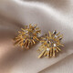 Irregular Fireworks Earrings 2025 New Popular Style Light Luxury High-Quality Autumn and Winter Temperament Earrings Niche Unique Earrings Gold Irregular Fireworks Earrings One Pair