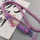 Mobile phone chain lanyard, hanging neck crossbody with clip, can be carried on the back, girls' high-end bag, anti-lost, fashionable Apple Huawei, national style colorful purple star pendant + clip