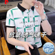 皮尔卡丹（pierre cardin）休闲百搭翻领POLO衫潮流字母印花男士短袖T恤夏季新款上衣服 F9230黑色 【品质保证】 M (约90-105斤可穿)
