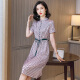 Vestido de lujo de alta gama Ehangy International Summer Women's Clothing 2025 Nuevo versátil versátil Slim Fashionable Mulberry Seda Pink [Caja de regalo de alta gama] l