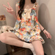 红豆（Hodo）带胸垫睡衣女夏季泡泡棉吊带背心2025新款甜美可爱薄款家居服 T1381 波点小狗 【带胸垫】 M