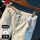 Pierre Cardin 2025 Neue weiße Denim-Shorts Herren Sommer dünne reine Baumwolle Nicht-Elastizität Casual Mid-Hose Trendy Lose große Männer weiß [xy9921] 31 geeignet für Gewicht 130-138jin [Jin entspricht 0,5 kg]