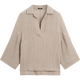 Massimo Dutti discount upgrade 2026 women's elegant and versatile drapey loose and light linen shirt 05114715 light brown XS (165/84A) size is too large