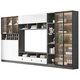 
Chiva Shijiang Yuyuan TV Cabinet Background Wall Cabinet Integrated Solid Wood Storage Cabinet Storage Cabinet Customized Living Room TV Cabinet [Jianyuyuan] Style 14380*210*35cm Door Installation