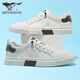 Seven Wolf Men's Shoes Summer Casual Board Shoes Мужские дышащие белые туфли для шнурки без скольжения классические ботинки Soft Sole Sole White 9855 38