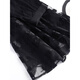 Faleta de malla de malla Zhufan Falda negra Skirt Women Summer A-Lace Falda A-Line Falda A-Line Falda plisada Floja de hojas largas (estilo corto/falda Longitud 57 cm) 9226 M Cintura 2 pies