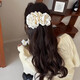 Bai Shilin Korean style 2025 new polka dot bubble banana clip vertical clip half-tied sweet hair clip back of the head hair clip white polka dot banana clip