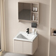 Dafify Petit appartement armoire de salle de bain en céramique Cerme de lavabo de salle de bain intégrée combinaison de salon de balcon pour lavabo à la crème à la crème à la crème F7020.
