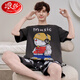 
Langsha men's pajamas summer pure cotton short sleeve shorts thin cartoon cute teenager large size boys' home clothing suit Daimeiya-6627 L small size L code (90-110Jin [Jin equals 0.5 kg])