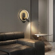 Huayi Luz de pared Fondo Corredor Entrada de la sala de estar Bedside Bundside Light Led Voice Control Smart Light YS854 Cobre 20 cm Luz de tres colores