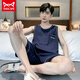 Catman Miiow Pajamas Мужской летний жилет без рукавов Чистый хлопок Тонкий стиль для молодых средних мужчин с короткими рукавами плюс размер 9928 XL Men (рекомендуется 130-150Jin [Jin равняется 0,5 кг])