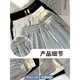 Sports shorts for women in summer loose straight Hong Kong flavor slim casual ins trendy wide-leg mid-leg pants 5-point pants YL light gray L
