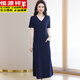 Hengyuanxiang modisches Baumwollkleid für Frauen im Sommer V-Ausschnitt Long Lose Casual Pocket großer T-Shirt-Rock Slimmingrock Orange 9856 L 110-120jin [Jin entspricht 0,5 kg]