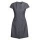 Roeyshouse Roe Intellectual Couleur solide Robe de cou rond pour femmes 2025 Summer New Style Commuter mince jupe droite 12170 Gray L
