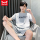 Catman Miiow Color Color Cotton PyRon Pyjama Men's Men's Men's Summer Short Shorts Labotes Labor Summer peut être porté en dehors de l'été 9928 # XL [suggéré 120-140Jin [Jin est égal à 0,5 kg]]]