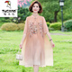 Woodpecker (Tucano) Fat Mother Mother Summer Cheongsam Robe Summer Murffon Jirt grande taille 2025 Nouvelles femmes d'âge moyen Tempérament de style d'été 6629 Kaki 7xl recommandé 170-180 Jin [Jin est égal à 0,5 kg]