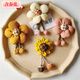 Contains spring flower sunflower doll cute brooch design niche pin plush fabric brooch temperament bag clothing accessories bread flower brooch 1 pack (beige)