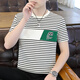 
Vancl Eslite 2025 Men's new summer high-quality round neck short-sleeved T-shirt for fashion trendy striped elastic half-sleeved T-shirt 9898-white 9898-white M Recommended weight 80-100Jin [Jin equals 0.5 kg]