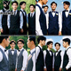 
Playboy best man suit brothers suit vest white shirt summer dress wedding three-piece suit large size western style black (vard + trousers + white shirt) black bow tie XL