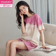 Modal 2025 bequemer Pyjamas für Frauen im Sommer reines Baumwoll-Kurzarm-Shorts zweiteiliger Set aus Baumwoll-Summer-Home-Kleidung YZT9859 XL Frauenstil