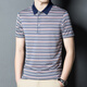 Dancing with Wolves Ice Silk T-shirt Men's Short Sleeve Summer Thin Collared Cross-Stripe Flush Top Cool Silky T-shirt POLO Shirt SJ1503 Camel M 165