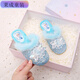 Mai Chao Shang Girls' Furry Slippers Autumn and Winter Princess Elsa Real Wool Baotou Cotton Slippers Girl Baby Frozen Home Shoes Ice and Snow Blue (629-3 Crystal Style) Size 27 (Inner Length Approximately 16.5 cm)