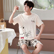 Yalu Pyjamas Men's Summer Thin Shorts Shorts à manches courtes purs Coton coréen mignon Cartoon étudiant lycée Étudiant Home Vêtements Q Men de manches courtes 1396 Xiaobai XL Code standard 118-138Jin [Jin est égal à 0,5 kg]