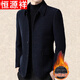 Hengyuanxiang Woolen Jacket Men's 2024 Autumn and Winter Middle-aged Cotton Thickened High-End Casual Jacket Men W9916 Stand Collar Navy Blue 170/M Recommended Weight 110-130Jin Jin is equal to 0.5 kg