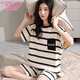 Pyjamas de coton pur modal pour femmes pour shorts d'été shorts minces de dessins de bande de grande taille 200 Jin [Jin est égal à 0,5 kg] les femmes peuvent porter des vêtements à domicile 695 Jump Dog M [80-100 Jin [Jin est égal à 0,5 kg]]]