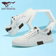 Seven Wolf Men's Shoes Summer Casual Board Shoes Мужские дышащие белые туфли для шнурки без скольжения классические ботинки Soft Sole Sole White 9855 38