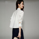 Late White New Product 2025 Autumn Style Workplace Commuting Shirt Casual Lapel Solid Color Shirt Women White S