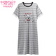 Modal nightgown for women 2025 summer new short-sleeved thin loose large size cute cartoon casual simple home dress Z653 L