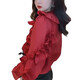 Commandant Bear 9857 Big Aimei Yiyuan 2025 AUTOMNE NOUVEAU COULE ROND PLAIS PLAISE CHIRT LONG TOP TOP TOP RED Shirt Red Shirt M