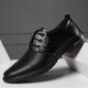 Yierkang sandalias masculinas negocios para hombres uso formal de cuero genuino hueco transpirable negros naipes de boda de boda 12357 cuatro temporadas negras 43