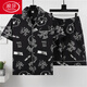 浪莎（LangSha）夏季短袖薄款纯棉睡衣男家居服套装夏天卡通印花韩版男士帅气青年 3271短袖套装 2XL (150-180斤)